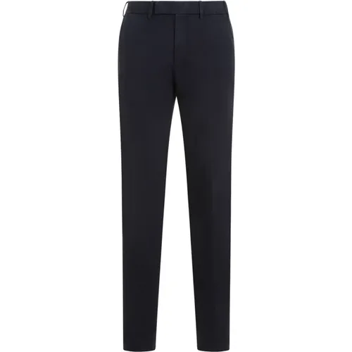 Navy Cotton Suit Trousers , male, Sizes: L, XL - Ermenegildo Zegna - Modalova