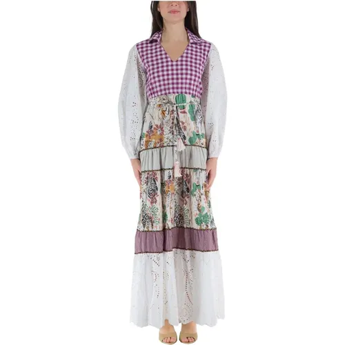 Venice Dress with Multicolored Patterns , female, Sizes: M - Connor & Blake - Modalova