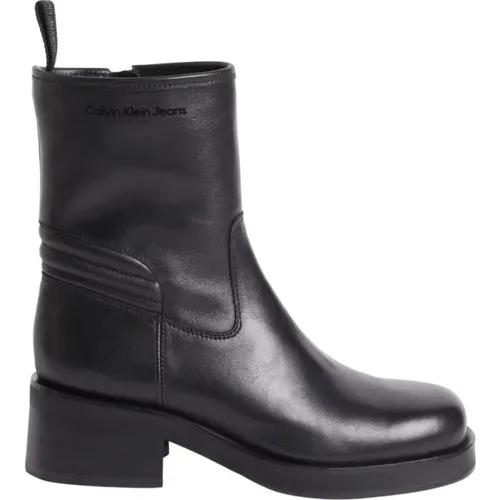 Schwarze Damen Biker Stiefeletten , Damen, Größe: 40 EU - Calvin Klein Jeans - Modalova