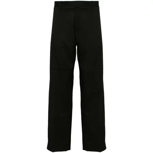 Straight Trousers, male, , Size: L Cotton Tailored Cut Pants - MM6 Maison Margiela - Modalova