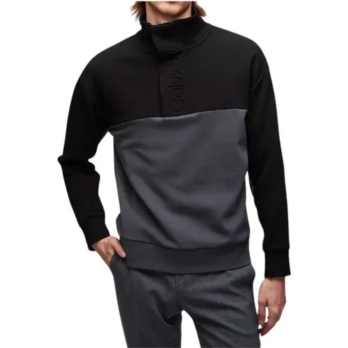 Herren-Sweatshirt mit Kontrasteinsatz , Herren, Größe: XL - Calvin Klein - Modalova