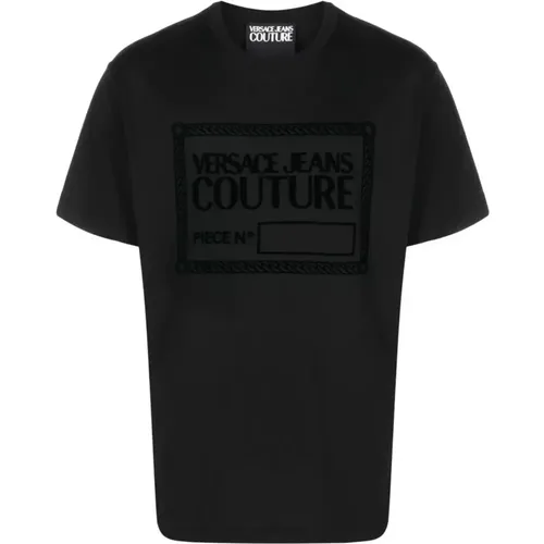 R Piece T-shirt Flock Schwarz , Herren, Größe: S - Versace Jeans Couture - Modalova