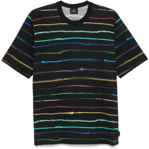 Gestreiftes Baumwoll-T-Shirt Schwarz , Herren, Größe: XL - Paul Smith - Modalova