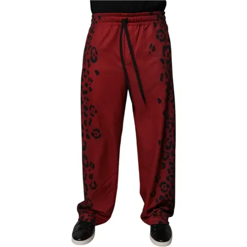 Straight Trousers, male, , Size: 3XL Leopard Print Jogger Pants - Dolce & Gabbana - Modalova