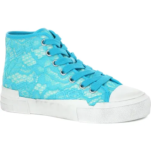 Trendy Lace Mesh Turchese Sneakers , female, Sizes: 7 UK, 3 UK, 6 UK, 4 UK, 5 UK - Ash - Modalova