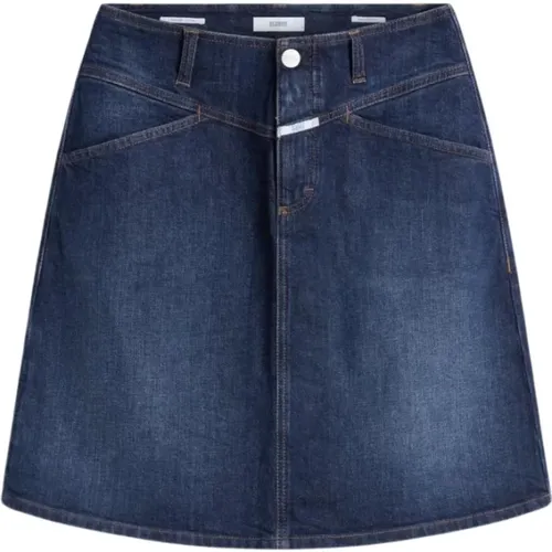 Denim A-line Skirt , female, Sizes: W28, W30, W27, W26 - closed - Modalova