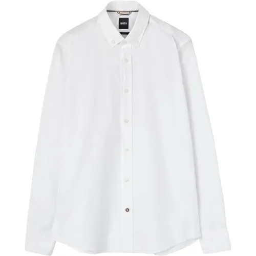 Weiße Button-Up Hemd , Herren, Größe: XL - Boss - Modalova