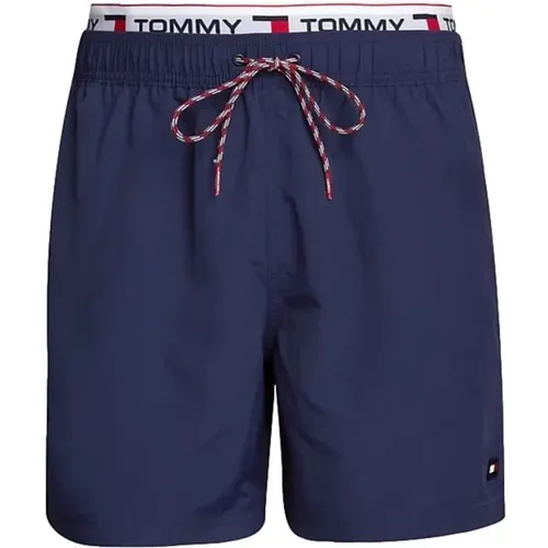 Blauer Logo Badeanzug Einteilig , Herren, Größe: L - Tommy Jeans - Modalova