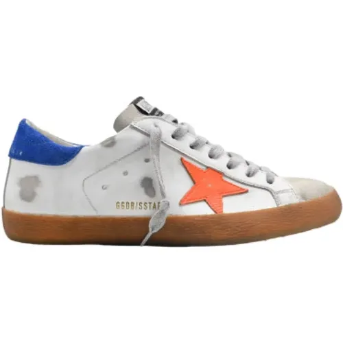 Superstar Sneakers with Orange Star , male, Sizes: 9 UK - Golden Goose - Modalova