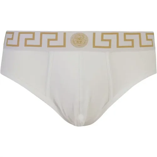 Bottoms, male, , Size: M Underwear Set with Gold Logo - Versace - Modalova