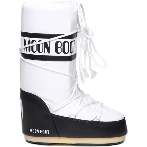 Schwarze Schneestiefel mit Logoaufdruck , Damen, Größe: 39 EU - moon boot - Modalova