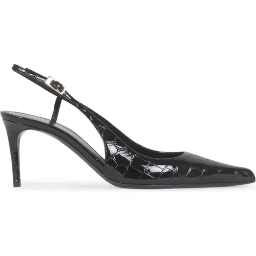 Slingback Pumps aus geprägtem Leder - Saint Laurent - Modalova