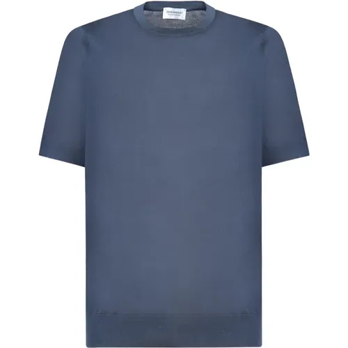 Baumwoll T-shirt Petrolio Kempton Granite , Herren, Größe: L - John Smedley - Modalova