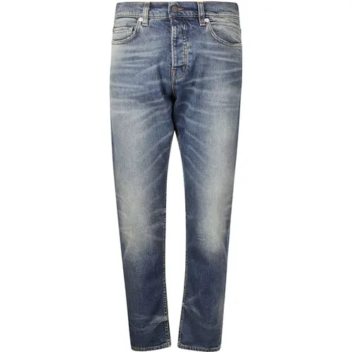 Blaue Slim Fit Jeans mit Logo , Herren, Größe: W30 - Haikure - Modalova