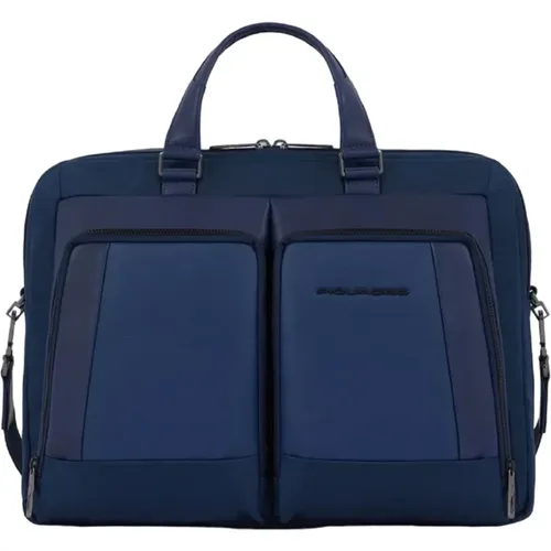 Blaue Laptop-Handtasche , Herren, Größe: ONE Size - Piquadro - Modalova