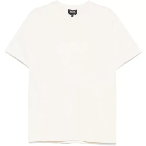 T-Shirts, male, , Size: L Embroidered Logo Crew Neck T-shirt - A.p.c. - Modalova