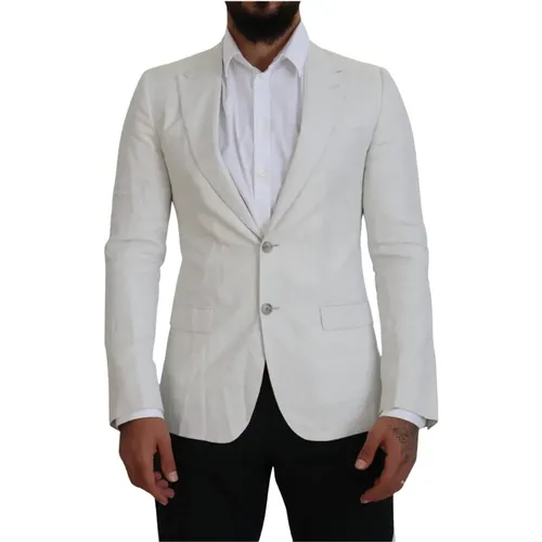 Blazers, male, , Size: XS Single Breasted Blazer Jacket - Dolce & Gabbana - Modalova