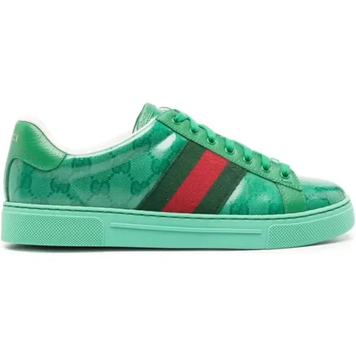 Signature GG Crystal Canvas Sneakers , male, Sizes: 5 1/2 UK, 7 UK, 9 UK, 9 1/2 UK, 7 1/2 UK, 8 UK, 10 UK, 8 1/2 UK - Gucci - Modalova