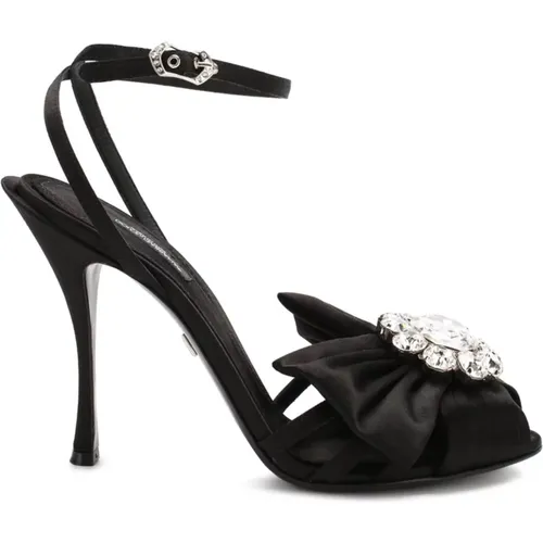 Crystal High Heel Sandals , female, Sizes: 3 UK - Dolce & Gabbana - Modalova