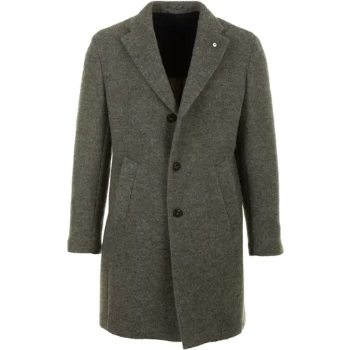 Single-Breasted Coats, male, , Size: 2XL Grey Coat Cappotto Style - L.b.m. 1911 - Modalova