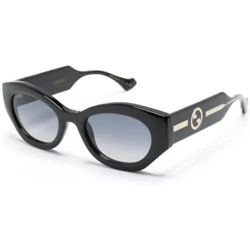 Schwarze Sonnenbrille mit Zubehör , Damen, Größe: 52 MM - Gucci - Modalova