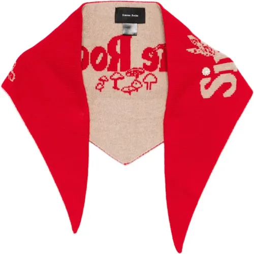 Winter Scarves, female, , Size: ONE SIZE Elegant Repea Scarf - Simone Rocha - Modalova