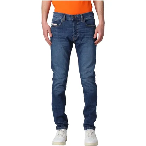 Slim-Fit Dunkelblaue Waschung Jeans - Diesel - Modalova