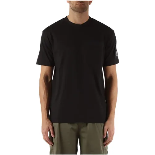 Cotton T-shirt with Front Pocket , male, Sizes: M, L, S, XS - Calvin Klein Jeans - Modalova