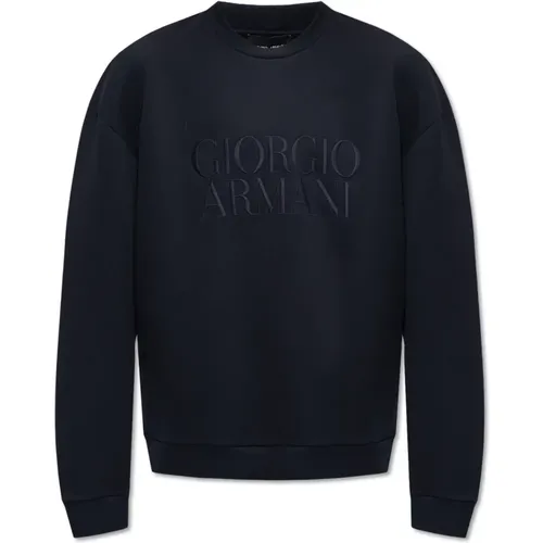 Sweatshirt with logo , male, Sizes: M, L, XL - Giorgio Armani - Modalova