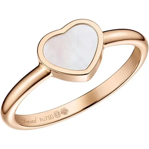 Rings, female, , Size: ONE SIZE My Happy Hearts Rose Gold Mother-of-Pearl Ring Size 53 82A086-5310 - Chopard - Modalova