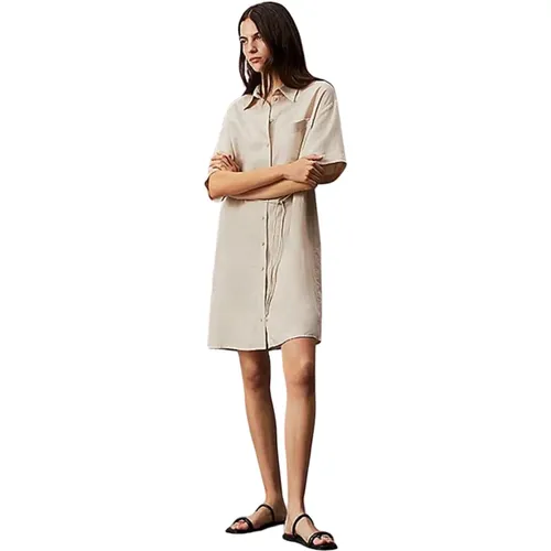 Relaxed Shirt Dress , female, Sizes: L, S, XS - Calvin Klein - Modalova