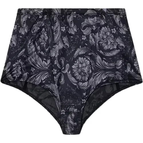 High Waist Satin Stretch Barocco Slip Underwear , female, Sizes: XL, L, M - Versace - Modalova