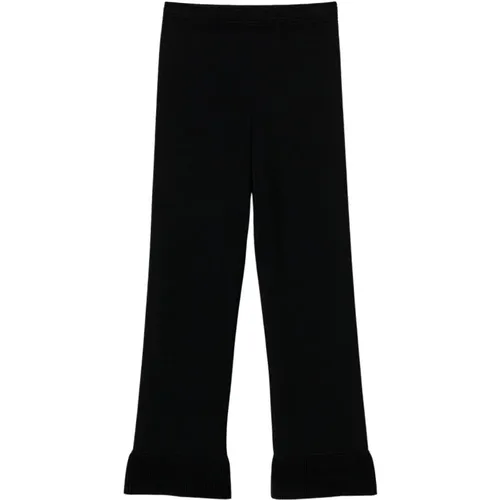 Schwarze Cropped Flare Hose , Damen, Größe: XS - Twinset - Modalova