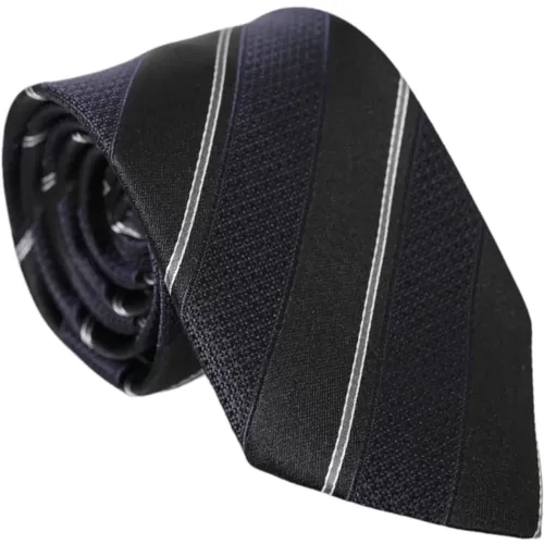 Ties, male, , Size: ONE SIZE Striped Silk Tie Adjustable - Dolce & Gabbana - Modalova