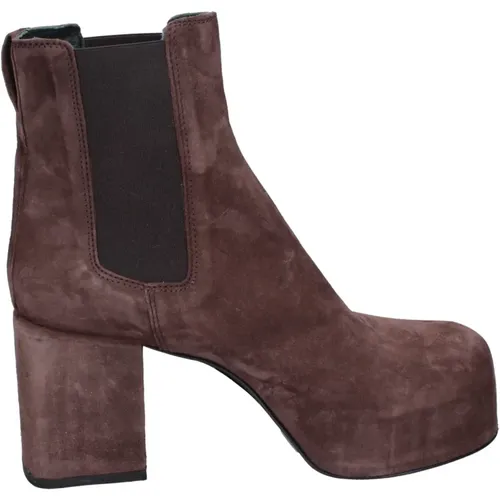 Suede Ankle Boots for Women , female, Sizes: 4 UK - Moma - Modalova