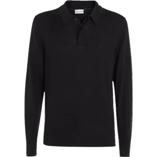 Modern Stylish Polo in Merino Wool , male, Sizes: 2XL, M, L, S, XL - Calvin Klein - Modalova