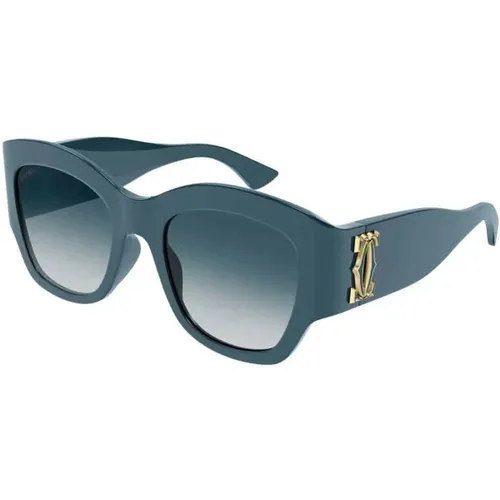 Ct0304S and Green Sunglasses , unisex, Sizes: 52 MM - Cartier - Modalova