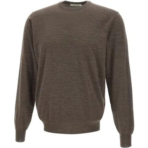 Round-neck Knitwear, male, , Size: L Superfine Wool 120's Sweater - Filippo De Laurentiis - Modalova