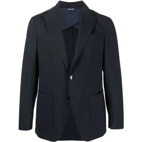 Blazers, male, , Size: 2XL Wool Blazer with Notched Lapels - Reveres 1949 - Modalova