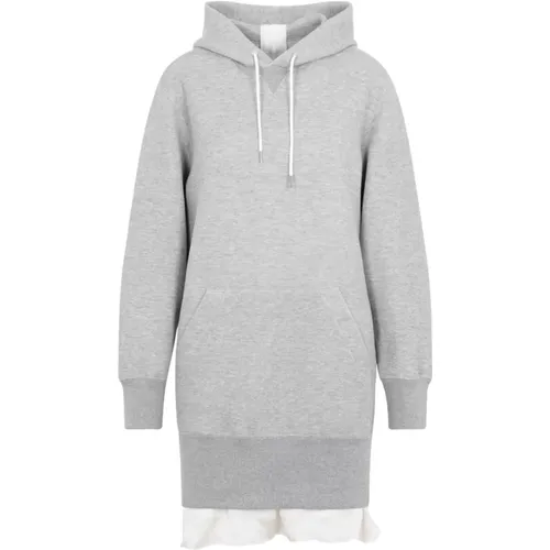 Grauer Baumwoll-Sweat-Hoodie Damenmode - Sacai - Modalova