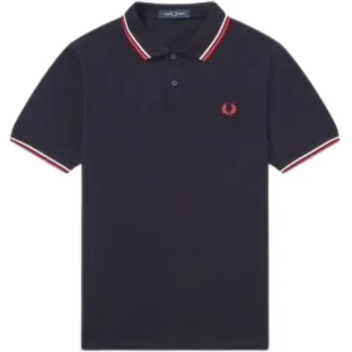 Polo Shirts, male, , Size: M 2 Color Cotton Polo Shirt - Fred Perry - Modalova