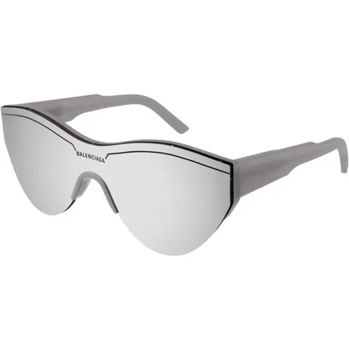 Grey Frame Silver Lens Sunglasses , unisex, Sizes: ONE SIZE - Balenciaga - Modalova