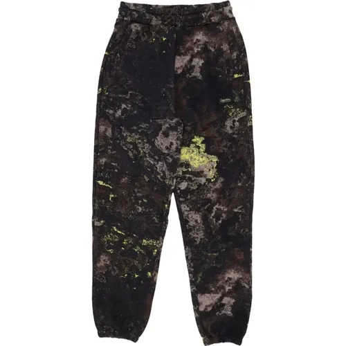 Sweatpants, male, , Size: L Dark Camo Chemical Sweatpants Elastic Waist - Dolly Noire - Modalova