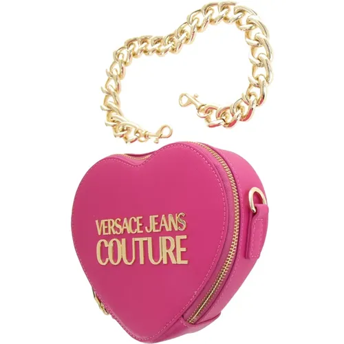 Mini Bags, female, , Size: ONE SIZE Heart Logo Lock Bag Magenta - Versace Jeans Couture - Modalova