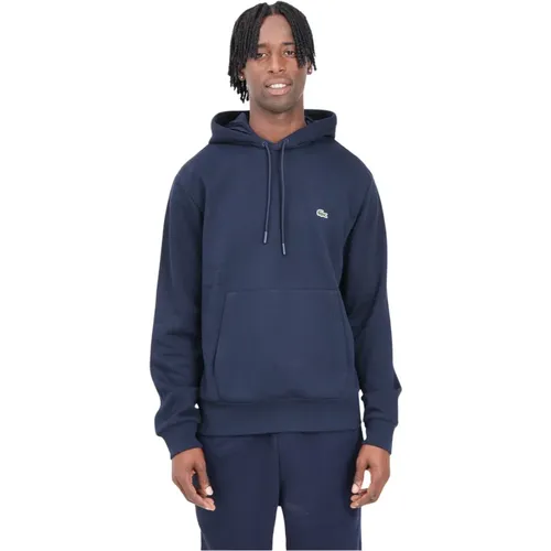 Blaue Kapuzen-Sweatshirt Casual Herbst Winter , Herren, Größe: L - Lacoste - Modalova