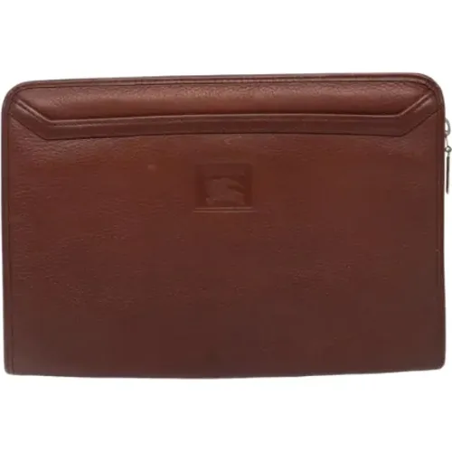 Pre-owned Clutches, female, , Size: ONE SIZE Pre-owned Leather clutches - Burberry Vintage - Modalova