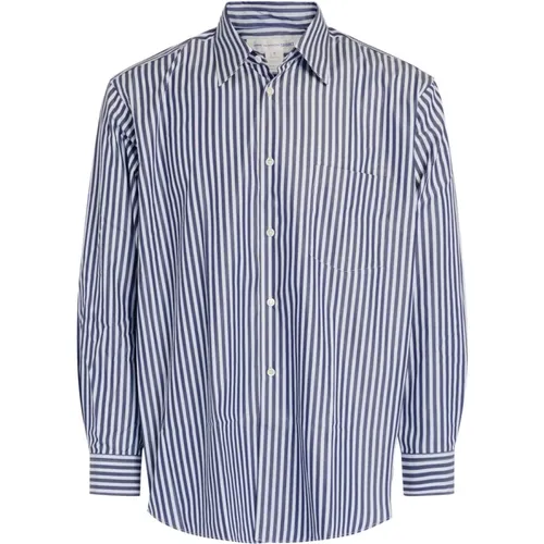 Blau-weiß gestreiftes Baumwollhemd , Herren, Größe: L - Comme des Garçons - Modalova
