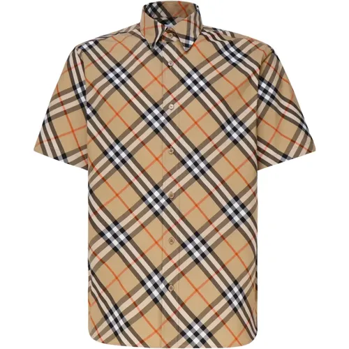 Short Sleeve Shirts, male, , Size: M Vintage Check Short Sleeve Shirt - Burberry - Modalova