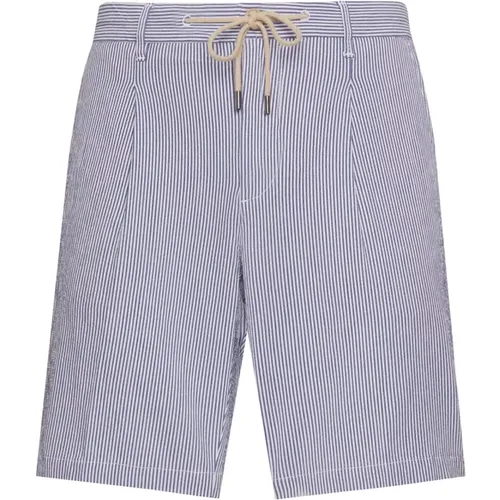 Sommer Bermuda Shorts aus Stretch Baumwolle Modal Seersucker - Boggi Milano - Modalova