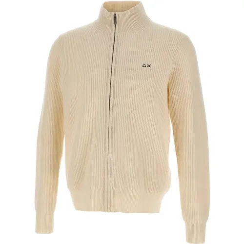 Cardigans, male, , Size: XL Track Zip Sweater - Sun68 - Modalova